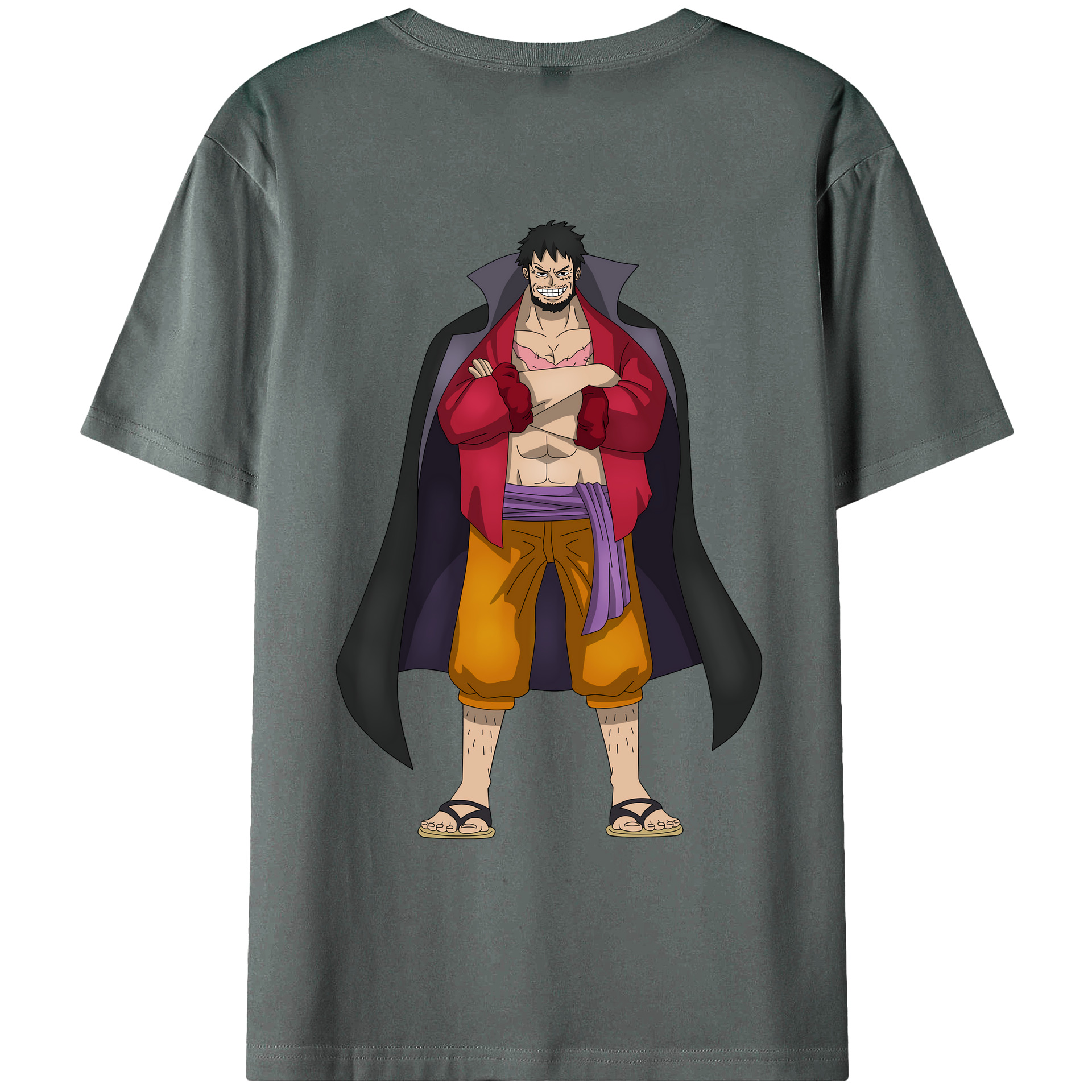 ワンピース モンキー・D・ルフィ ONE PIECE Monkey D. Luffy 綿100％ メンズ半袖Tシャツ（バックプリント） 通気性